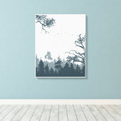 Toile De Forêt D'Illustration Gris Et Blanc (Insitu (Plancher de Bois))