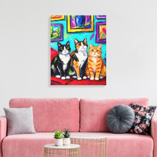 Toile de galerie Trois Chats Impasto Vibrant