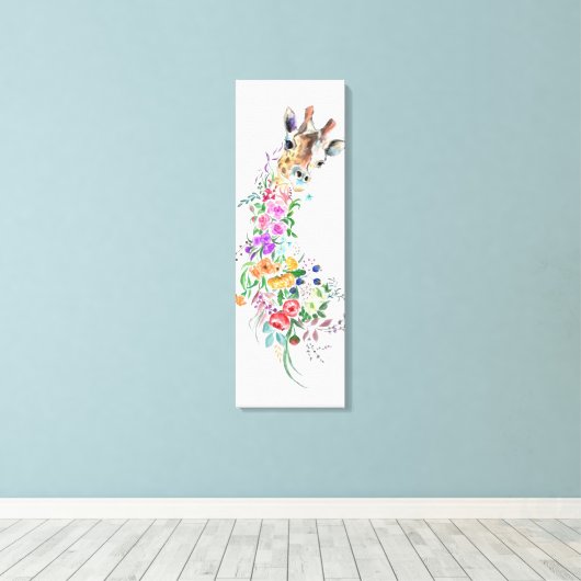 Toile de Giraffe Florale Imprimer (Insitu (Plancher de Bois))