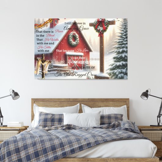 Toile de grange rustique Je crois toujours en Grac (Insitu(Chambre))