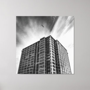 Toile de gratte-ciel moderne Noir et Blanc Art mur