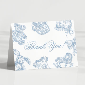 Toile de Jouy Baby Shower Bedankkaart