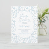 Toile De Jouy Baby shower Invitation garçon (Debout devant)