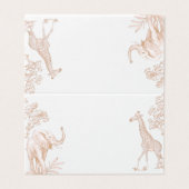 Toile de jouy baby shower Safari Carte Place (Outside Unfolded)