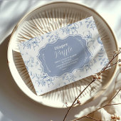 Toile De Jouy Beer Baby shower Diapper Raffle Informatiekaartje