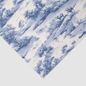 Toile de Jouy Blauw Frans rustiek weiland Tissuepapier (Detail)