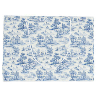 Toile de Jouy Blauw  Stijl Elegant Frans Groot Cadeauzakje