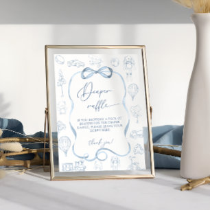 Toile de Jouy Blauwe Jongensluier Loterij Poster