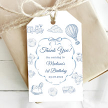 Toile De Jouy Blauwe Strik Verjaardagsfeest