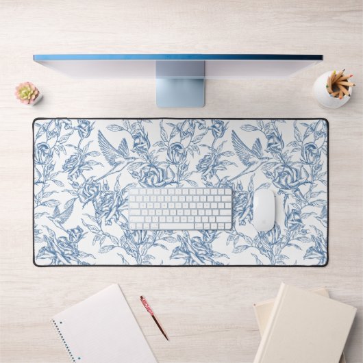 Toile de Jouy bleue française (Bureau 1)