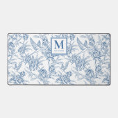 Toile de Jouy bleue monogramme nom (Recto)