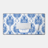 Toile de Jouy Bleue Motif Nom Monogramme (Clavier et souris)
