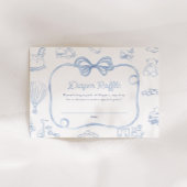 Toile de Jouy Blue Bow Chinoiserie Luier Raffle Informatiekaartje