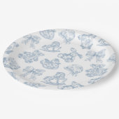 Toile de Jouy Blue Bow Paper Bord (Gekanteld)