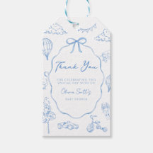 Toile de Jouy Blue Boy Baby shower Bedankt