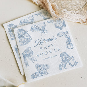 Toile de Jouy Blue Boy Baby shower Servet