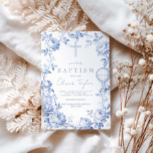 Toile De Jouy Blue  Boy Baptism