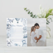 Toile De Jouy Blue Capsule Note Message Card Kaart (Staand voorkant)