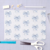 Toile de Jouy Blue Elegant Bow Tissuepapier (Craft)