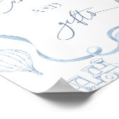 Toile de Jouy Blue Nursery Kaarten en geschenken Poster (Hoek)