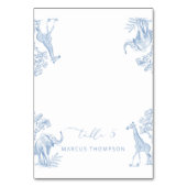 Toile de Jouy Blue Safari animaux place cartes (Par défaut)