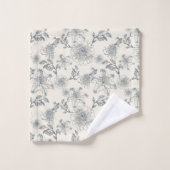 Toile de Jouy botanique oiseaux campagne rustique (Gant de toilette)