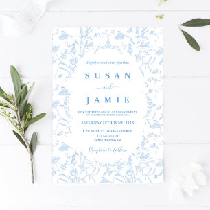 Toile de Jouy Bruiloft uitnodiging