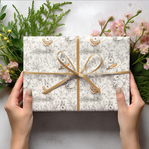 Toile de Jouy Bunny & Carrot Delight Pasen Cadeaupapier