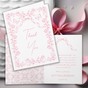 Toile de Jouy Chinoiserie Vlinders Baby Shower  Bedankkaart