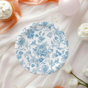 Toile-de-jouy Chinoiserieën Blauwe Bloemmotief Papieren Bordje