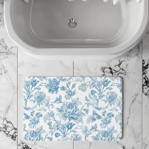Toile-de-jouy Chinoiserieën Blauwe Bloempatroon Badmat