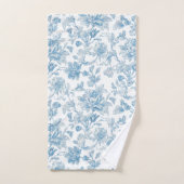 Toile-de-jouy Chinoiseries Blue Floral Pattern Bad Handdoek (Handdoek)