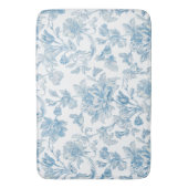 Toile-de-jouy Chinoiseries Blue Floral Pattern Badmat (Voorkant Verticaal)
