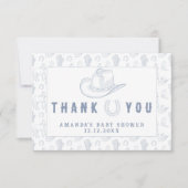 Toile De Jouy Cowboy Baby shower Merci (Devant)