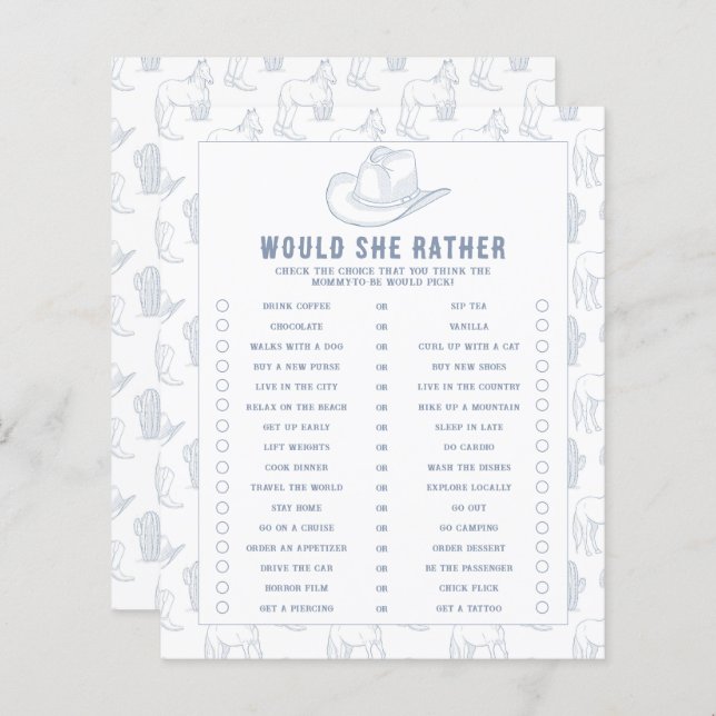 Toile de Jouy Cowboy - Zou ze liever (Voorkant / Achterkant)