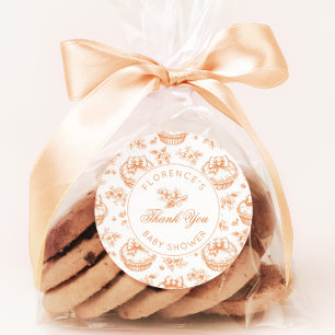 Toile de Jouy Cutie Pie baby shower bedankt Ronde Sticker