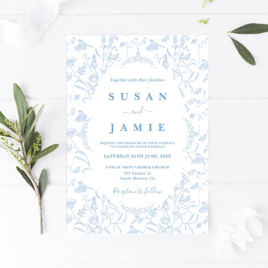 Toile de Jouy Faire-part de mariage