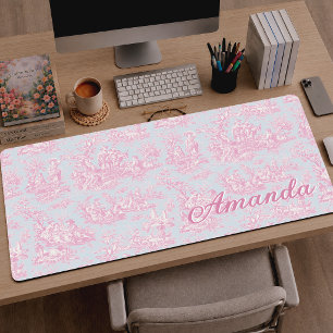 Toile De Jouy Française Vintage Rose Bleu Romantiq
