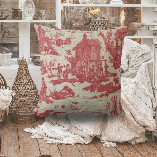 Toile de jouy Frans Land De put Kussen