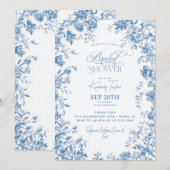 Toile de Jouy Franse Bloemen Bruid Kaart (Voorkant / Achterkant)