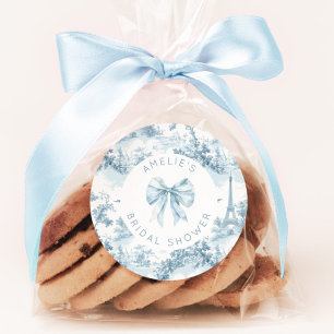 Toile de Jouy Franse romantische bruidsshower Ronde Sticker