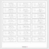 Toile De Jouy Guest Étiquette de adresse Couple Bl (Feuille)