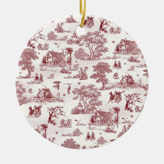 Toile De Jouy -  middag Keramisch Ornament (Voorkant)