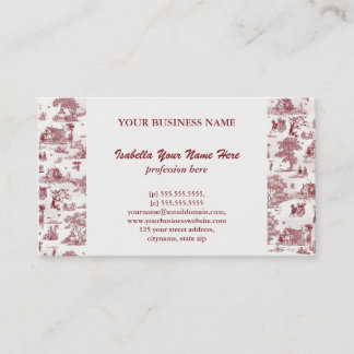 Toile De Jouy - middag Visitekaartje