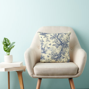 Toile de jouy moederdag bloemendag kussen