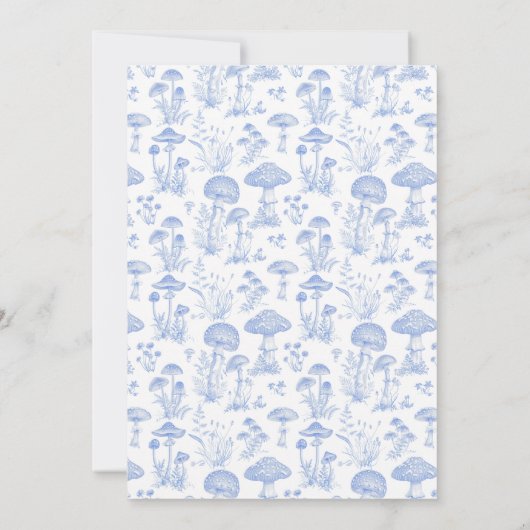 Toile de Jouy Mushrooms Woodland Baby shower Kaart (Achterkant)