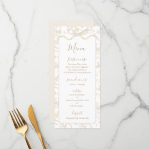 Toile de jouy Neutraal Baby shower Menu Kaart