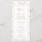 Toile de jouy Neutral Baby Shower Menu Card (Devant)