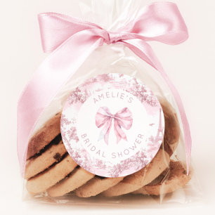 Toile de Jouy Parijs Stof roze bruiloft Ronde Sticker