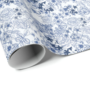 Toile-De-Jouy Patroon Bruiloft Cadeaupapier
